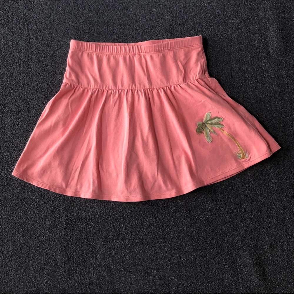 Gymboree Aloha Wahine Cotton Blend Pull-on Skort With Palm Tree Embroidery SZ 6